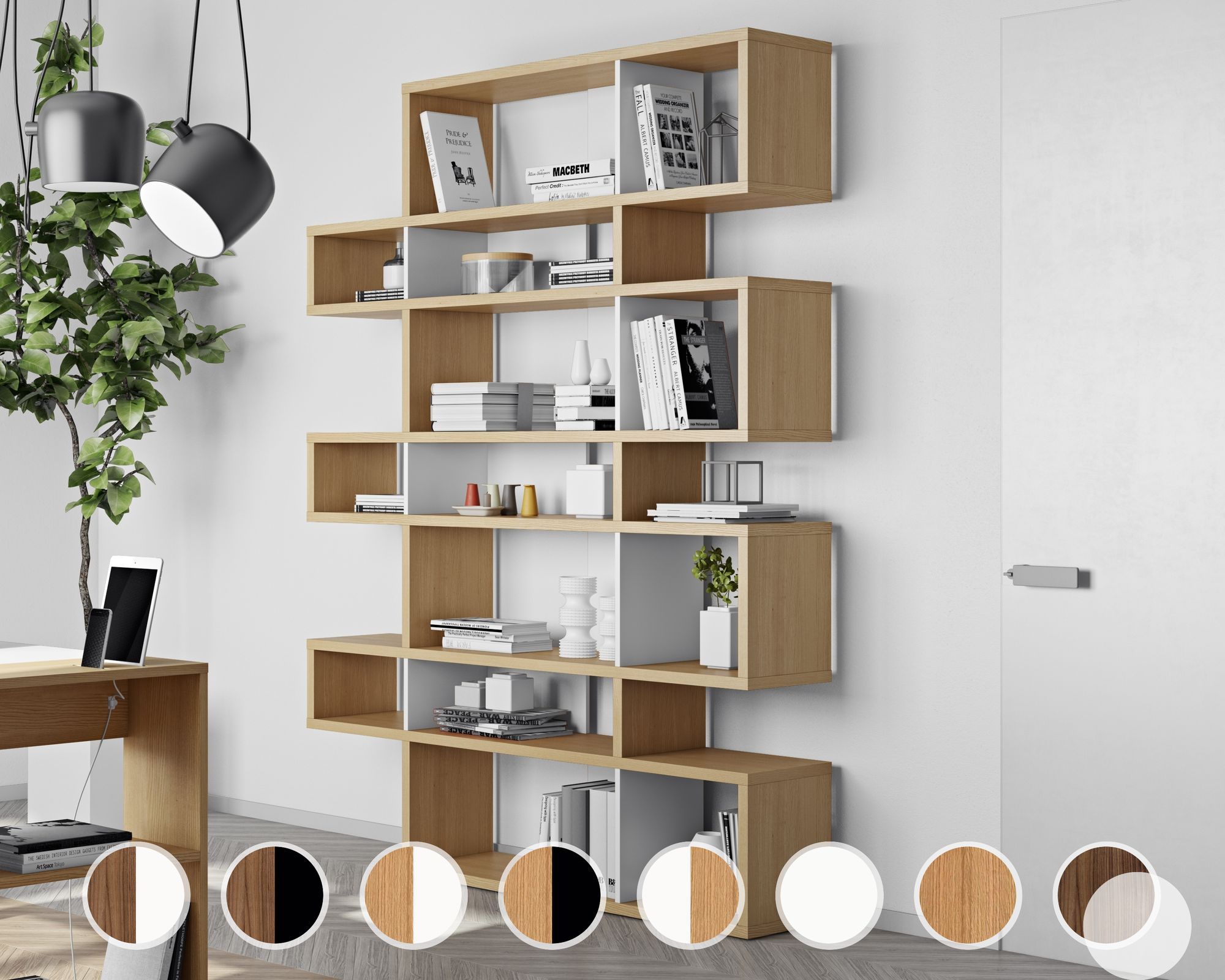 TemaHome »London« Regal III Eiche - Rückwand Schwarz