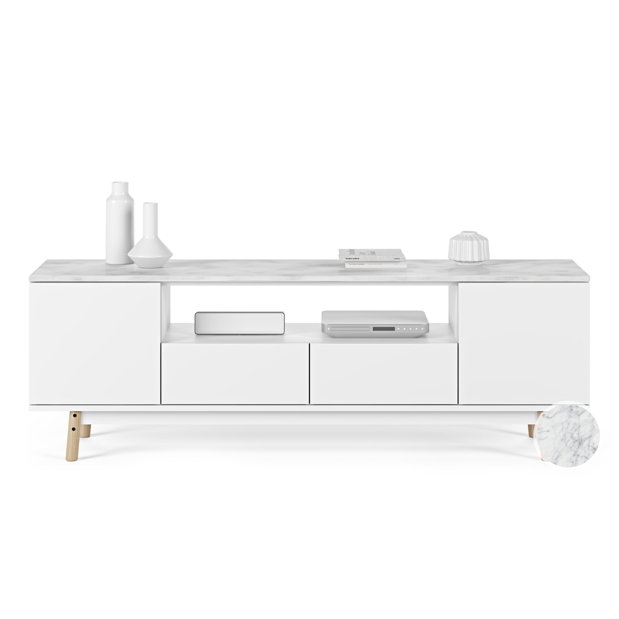 TemaHome »Lyon« TV-Element Marmor Weiß