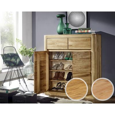 3S Frankenmöbel »Corner« Massivholz Schuhschrank KM-0240 / Wildeiche geölt / 100 x 111 x 37 cm Image