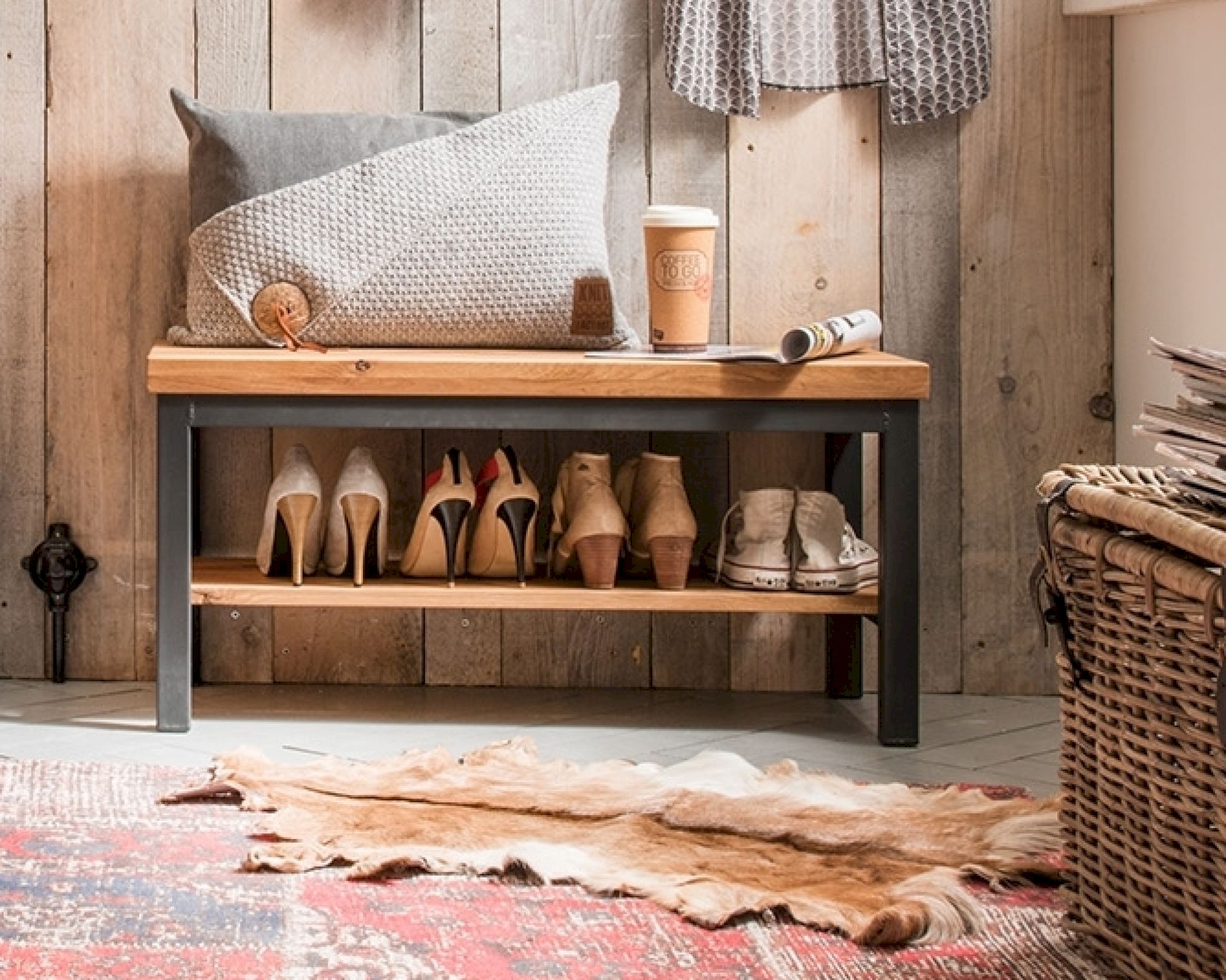 Massivholz »Brest« Garderobenbank B 90 x H 39 x T 45 cm