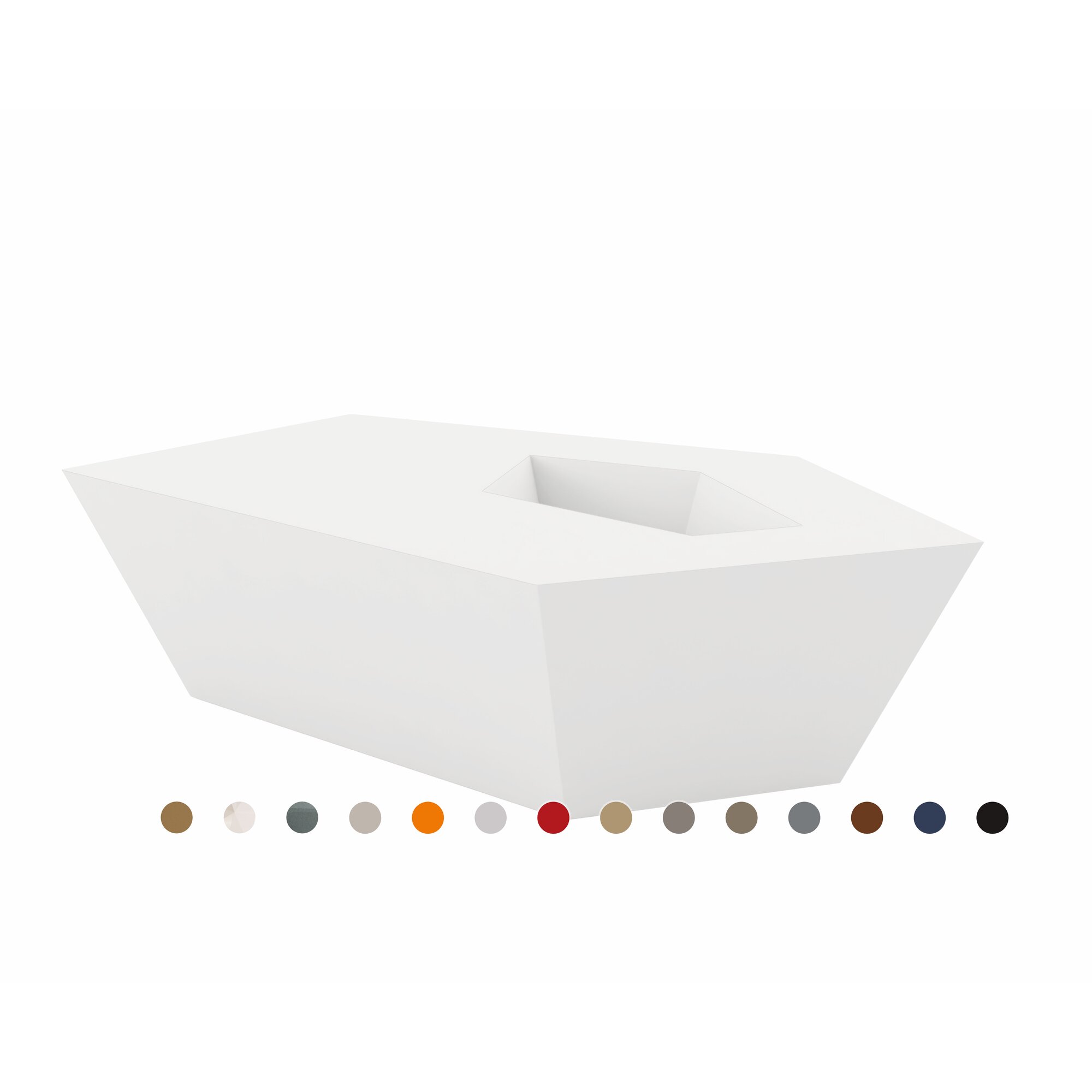 Vondom »FAZ« Outdoor Beistelltisch Klein / B 60 x H 22 x T 57 cm / Basic matt / Ice