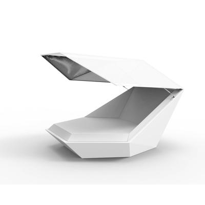 Vondom »FAZ« Outdoor Daybed inkl. Sonnenblende Basic matt / Anthracite mit Bezug Silvertex Anthracite 9002 / Ecru 5014 Image