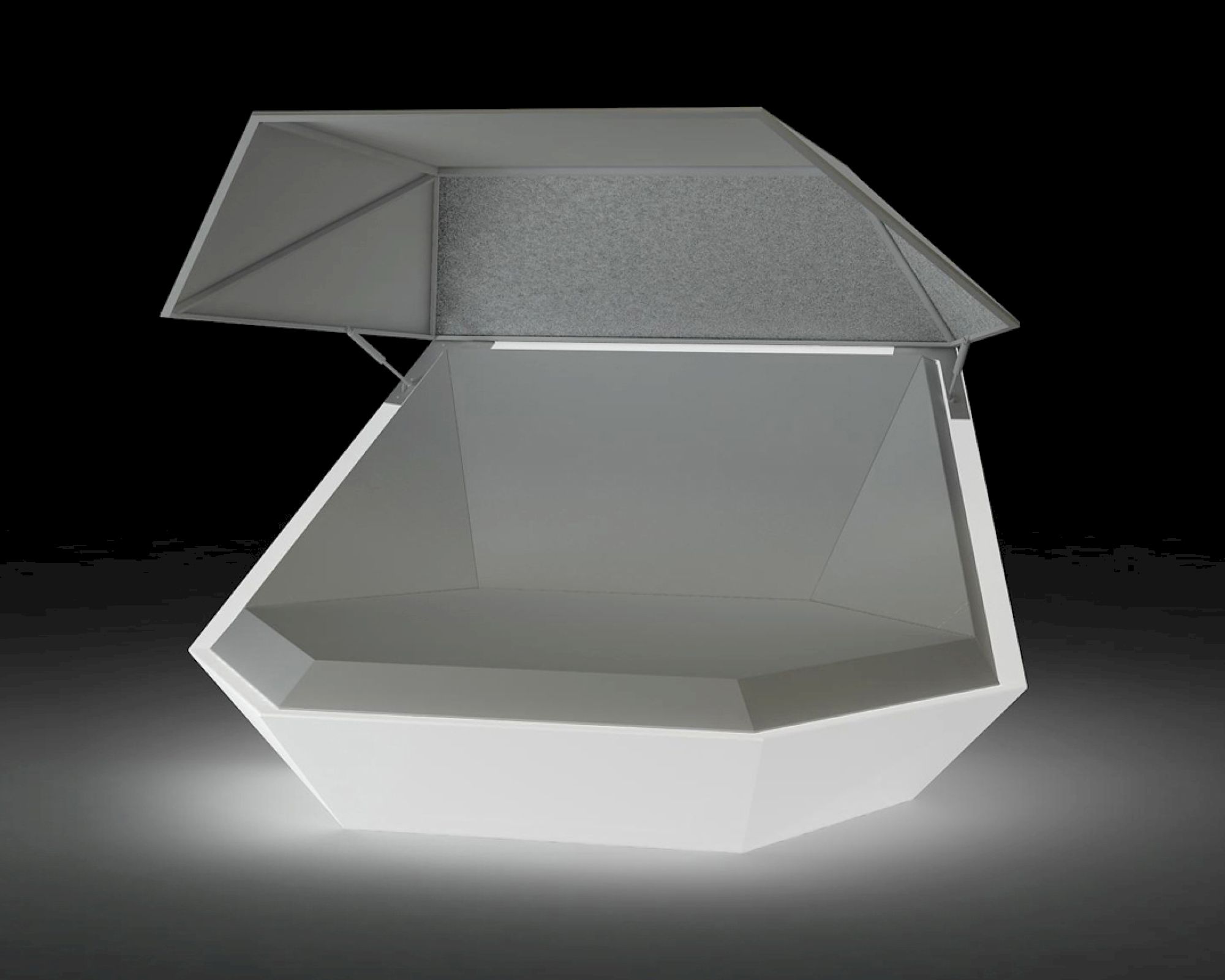 Vondom »FAZ« Outdoor Daybed inkl. Sonnenblende & LED-Beleuchtung Hellgrau / LED RGB / Mit Soundsystem Image