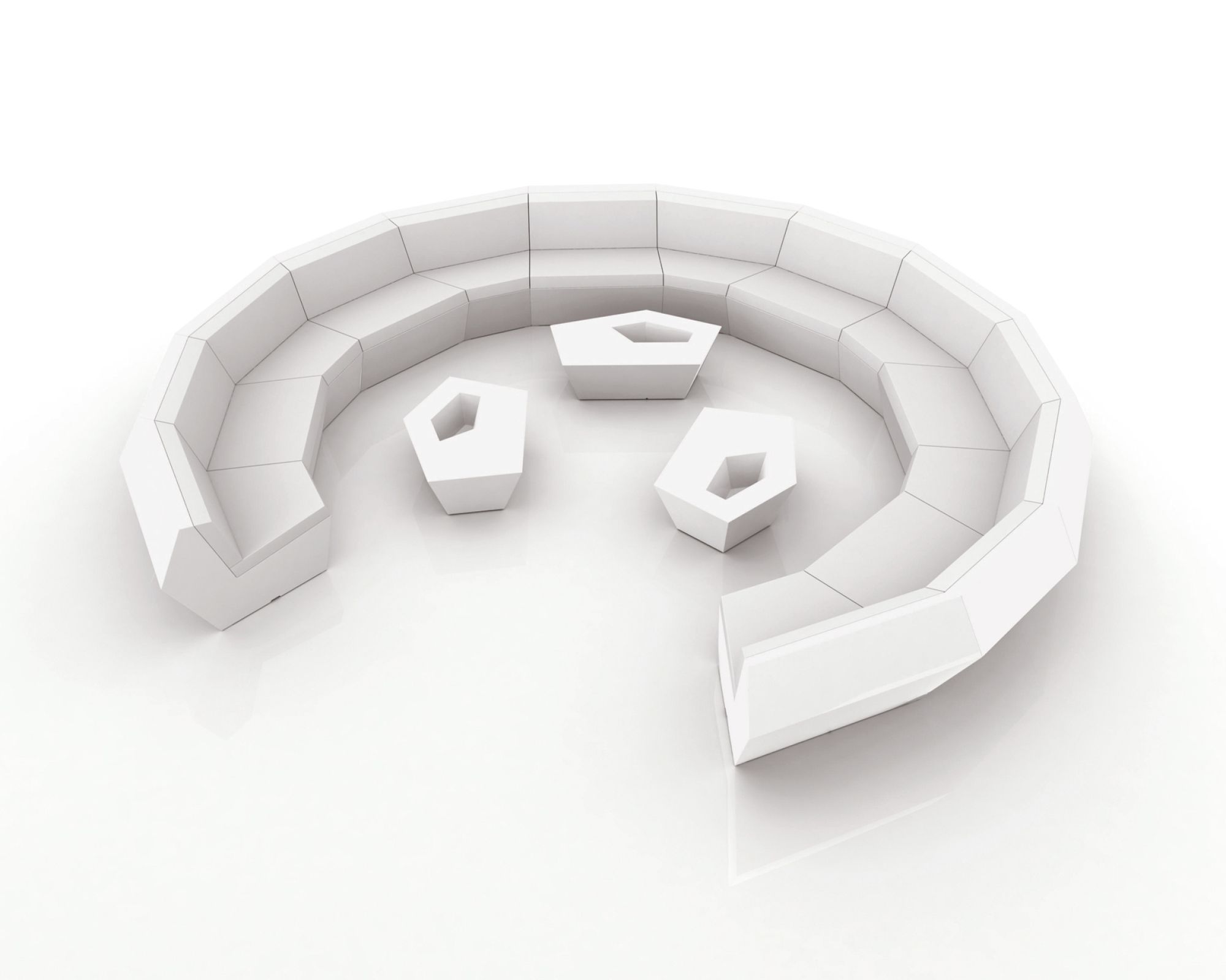 Vondom »FAZ« Outdoor Modul Eckmodul 90° / Basic matt / Eis / B 100 x H 70 x T 100 cm Image