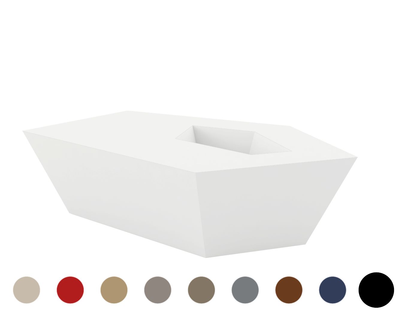 Vondom »FAZ« Outdoor Beistelltisch Klein / B 60 x H 22 x T 57 cm / Basic matt / Black Image