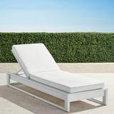 Palermo Chaise Lounge with Cushions in White Finish - Rain Peacock, Standard - Frontgate