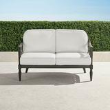 Avery Loveseat with Cushions - Rain Resort Stripe Dove - Frontgate