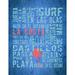 Latitude Run® La Costa' by Graffitee Studios Textual Art on Wrapped Canvas in Blue | 24 H x 18 W x 1.5 D in | Wayfair