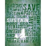 Latitude Run® Sustain Trail' by Graffitee Studios Textual Art on Wrapped Canvas in Green/White | 24 H x 18 W x 1.5 D in | Wayfair