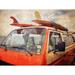 Latitude Run® Paez 'Surf by Graffitee Studios - Graphic Art Print on Canvas in Brown/Orange | 12 H x 16 W x 1.5 D in | Wayfair