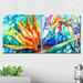 Bay Isle Home™ 'Tropical Birds of Paradise' - 2 Piece Wrapped Canvas Graphic Art Print on Canvas Set Canvas in Blue/Orange | Wayfair