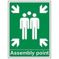 vsafety 17018bc-s "Assembly Point mit Familie" Sign, Portrait, 300 mm x 400 mm (3 Stück)