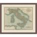 Charlton Home® 'Vintage Map of Italy' Framed Graphic Art Print Paper in Gray | 26 H x 32 W x 2 D in | Wayfair 4450C59569344B22BB6E81CA329162E4