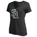 Women's Fanatics Branded Black San Diego Padres Lovely V-Neck T-Shirt