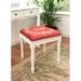 123 Creations Crown Vanity Stool Linen/Wood/Upholstered in Red/White/Brown | 19 H x 17 W x 16 D in | Wayfair CS046WDS-CO