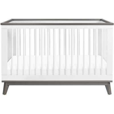 Babyletto Scoot 3-in-1 Convertible Crib with Toddler Bed Conversion Kit - White/Slate