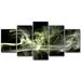 Wrought Studio™ 'Glitzy Mist XXXI' 5 Piece Graphic Art on Wrapped Canvas Set by Tristan Scott Canvas in Black/Green | Wayfair