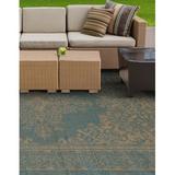 Blue 94 x 0.25 in Area Rug - Highland Dunes Cazares Oriental Dark Indoor/Outdoor Rug Polypropylene | 94 W x 0.25 D in | Wayfair