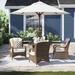 Lark Manor™ Algird Square 4 - Person 39.37" Long Outdoor Dining Set w/ Cushions Glass/Wicker/Rattan in Brown | 28.35 H x 39.37 W x 39.37 D in | Wayfair