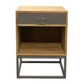 Williston Forge Hinkel 1 Drawer Nightstand Wood in Brown/Gray | 27 H x 19.7 W x 15.7 D in | Wayfair 669F9CFC4EC143658DE62CAB6F75BFF6