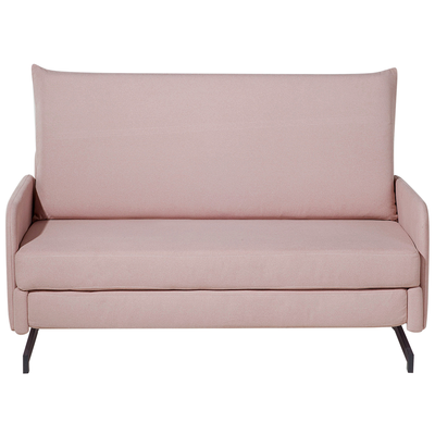 Sofa Rosa Polsterbezug 2-Sitzer Schlaffunktion Klassisch Modern Wohnzimmer