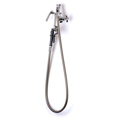 T&S B-0605-CR-EK Wall Mounted Hose Pot Filler with 68" Hose, Hook Nozzle, 4-Arm Handle, Elbow, and Vacuum Breaker