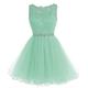 TOPJIN Short Tulle Cocktail Evening Prom Party Dress Ball Gowns for Teen Girls Mint UK14