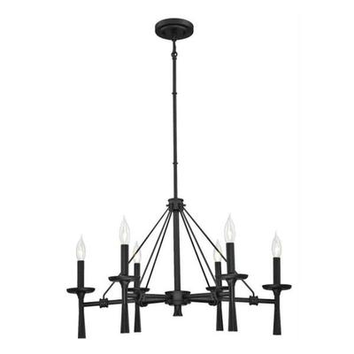 Westinghouse 63237 - 6 Light Matte Black Chandelier Light Fixture (6 Light Meadowbrook Chandelier, Matte Black Finish)