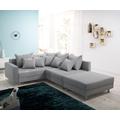 DELIFE Ecksofa Clovis Grau Flachgewebe Hocker Armlehne Ottomane Links Modulsofa, Design Ecksofas, Couch Loft, Modulsofa, modular