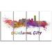 Design Art 'Oklahoma Skyline' Print Multi-Piece Image on Metal in Indigo/Red/Yellow | 28 H x 48 W x 1 D in | Wayfair MT6571-271