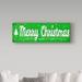 Trademark Fine Art 'Merry Christmas Sign' Textual Art on Wrapped Canvas in Green/White | 8 H x 24 W x 2 D in | Wayfair ALI33483-C824GG