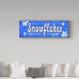 Trademark Fine Art 'Snowflakes' Textual Art on Wrapped Canvas Metal in Blue/White | 10 H x 32 W x 2 D in | Wayfair ALI33481-C1032GG