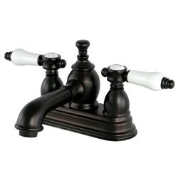 Kingston Brass Bel Air Centerset Bathroom Faucet w/ Drain Assembly, Ceramic in Brown | 2.63 H in | Wayfair KS7005BPL