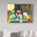 Trademark Fine Art 'Trick Or Clink' Acrylic Painting Print on Wrapped Canvas Metal in Green/Red/Yellow | 24 H x 32 W x 2 D in | Wayfair