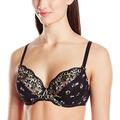 Fantasie Natasha 9251 Underwired Non Padded Plunge Balcony Lace Bra Black Black 30E