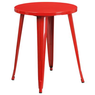 Flash Furniture CH-51080-29-RED-GG 24" Red Metal Indoor / Outdoor Round Cafe Table