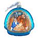 The Holiday Aisle® Manger Nativity Shaped Ornament Holiday Splendor Collection Glass in Blue/Brown | 4 H x 3 W x 3 D in | Wayfair