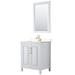 Wyndham Collection Daria 30" W Single Bathroom Vanity Set w/ Mirror Wood/Marble in White | 35.75 H x 30 W x 22 D in | Wayfair WCV252530SWGC2UNSM24