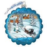 The Holiday Aisle® Village Wreath Holiday Splendor Collection Holiday Shaped Ornament Glass in Blue | 4 H x 3 W x 2 D in | Wayfair