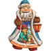 The Holiday Aisle® Fifield Santa Boy w/ Dog Ornament Figurine w/ Scenic Painting Derevo Collection in Blue/Brown/Gray | Wayfair