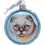 The Holiday Aisle® Cat Ball Ornament Holiday Splendor Collection Glass in Blue/Gray | 4 H x 3 W x 3 D in | Wayfair 43A5DF9D26224A9CB9F1C67940B28D94