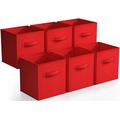 Sorbus Foldable Storage Cube Basket Bin (6 Pack, Red)