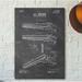 Williston Forge 'Shotgun Blueprint Patent Chalkboard' Print on Wrapped Canvas in Black Canvas in Black/Gray | 18 H x 12 W x 0.75 D in | Wayfair