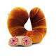 Oh My Pop Pop! Croissant-Neck Travel Pillow and Sleeping Mask Reisekissen, 33 cm, Braun (Brown)