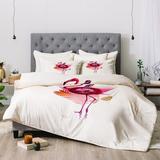 East Urban Home Ali Gulec Flamingo Pals Comforter Polyester/Polyfill/Microfiber in White | King | Wayfair 530481E65B6A402687CFCDCEFF9F0F82