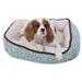 Petmate Fashion Lounger Bolster Dog Bed Polyester in Blue/Green | 7 H x 24 W x 20 D in | Wayfair 80245