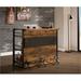 Williston Forge Mccreight Urban Wooden Bar w/ Wine Storage Wood/Metal in Black/Brown | 41 H x 20.5 D in | Wayfair EA2E0FFA3CB74F318D36F0B6F39CACD0