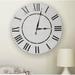 Gracie Oaks Oversized Cosimo Farmhouse Wall Clock Wood/Solid Wood in Brown/White | 42 H x 42 W x 2 D in | Wayfair 1D8D2B0E320145C89F685AEAFB336A7F