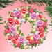 The Holiday Aisle® Flowers Wreath Shaped Wood Ornament Wood in Brown/Green/Pink | 5 H x 5 W x 1 D in | Wayfair D2C73F7AE84C4365BF415FE762F37FA1