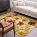 Red/Yellow 60 x 0.32 in Area Rug - Red Barrel Studio® Fedna Floral Gold/Red Area Rug Polyester | 60 W x 0.32 D in | Wayfair